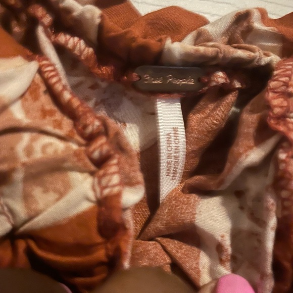 Free people rust color printed summer dress Sz S - Picture 2 of 2